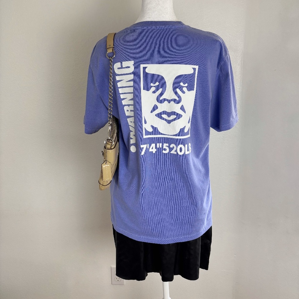 OBEY Purple Graphic Tee Sz M | 100% Cotton